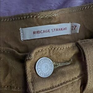 Levi's Ribcage Straight Jeans mustard / khaki size 27